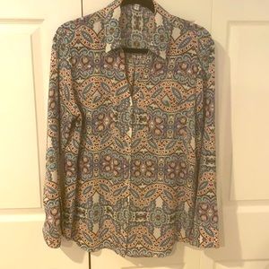 Express blouse size large.  Button up, tunic length.